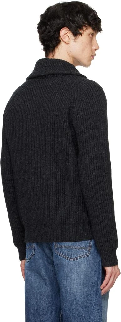 Drake's Gray Lambswool Shawl Collar Cardigan 3