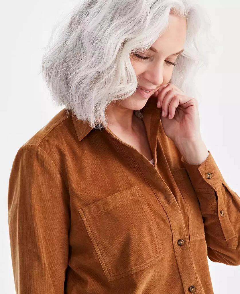 Style & Co Women's Cotton Corduroy Overshirt, Created for Macy's 3