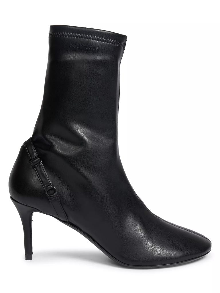 courreges 424 Oblique-Strap Ankle Boots