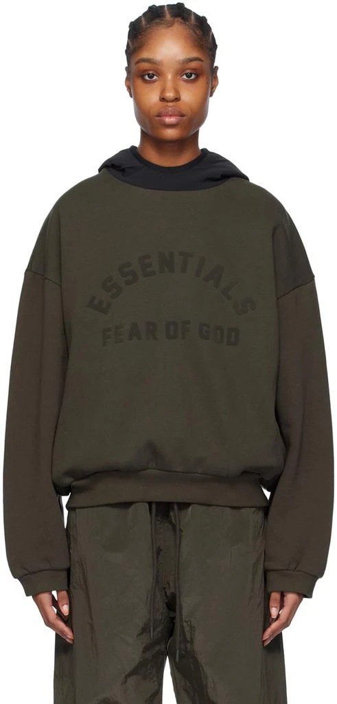 Fear of God ESSENTIALS Gray & Black Bonded Hoodie 1