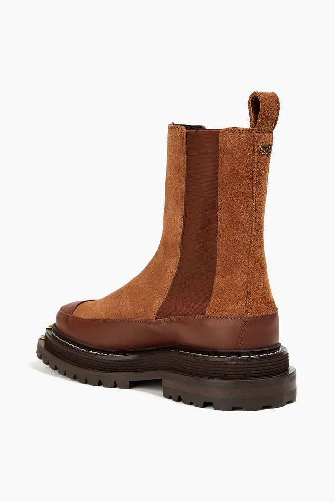 Sandro Embellished suede and leather Chelsea boots 3