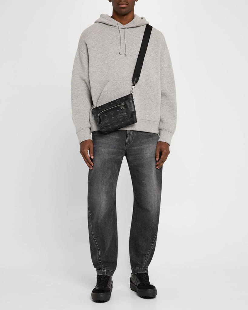 MCM Men's Aren Small Visetos Leather Crossbody Bag 5
