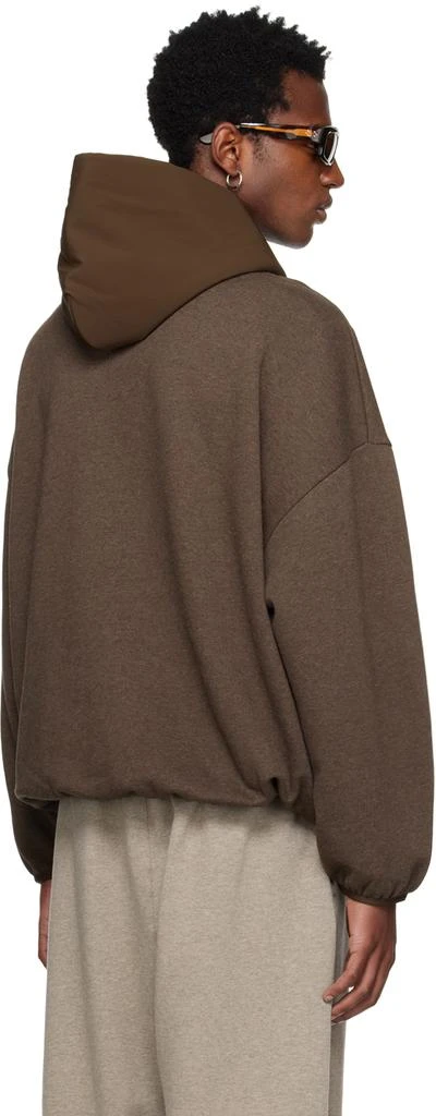 Essentials Brown Bonded Hoodie 3
