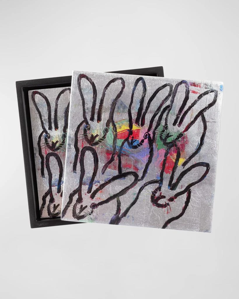 Hunt Slonem Color Burst Bunnies Coasters, Set of 4 2