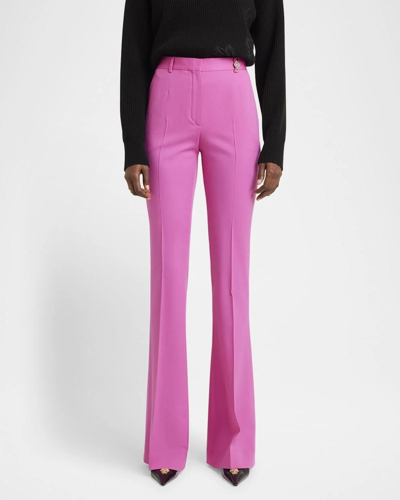 Versace Responsible Stretch Wool Gabardine Flare Informal Pants 4
