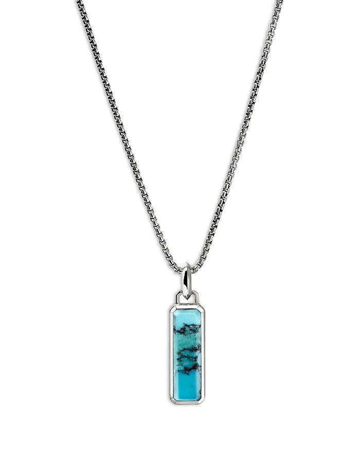 John Hardy Men
s Sterling Silver Modern Talisman Turquoise Pendant Necklace, 22"