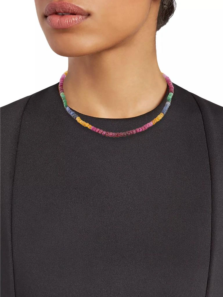 Jia Jia Arizona 14K Yellow Gold & Rainbow Sapphire Beaded Necklace 2
