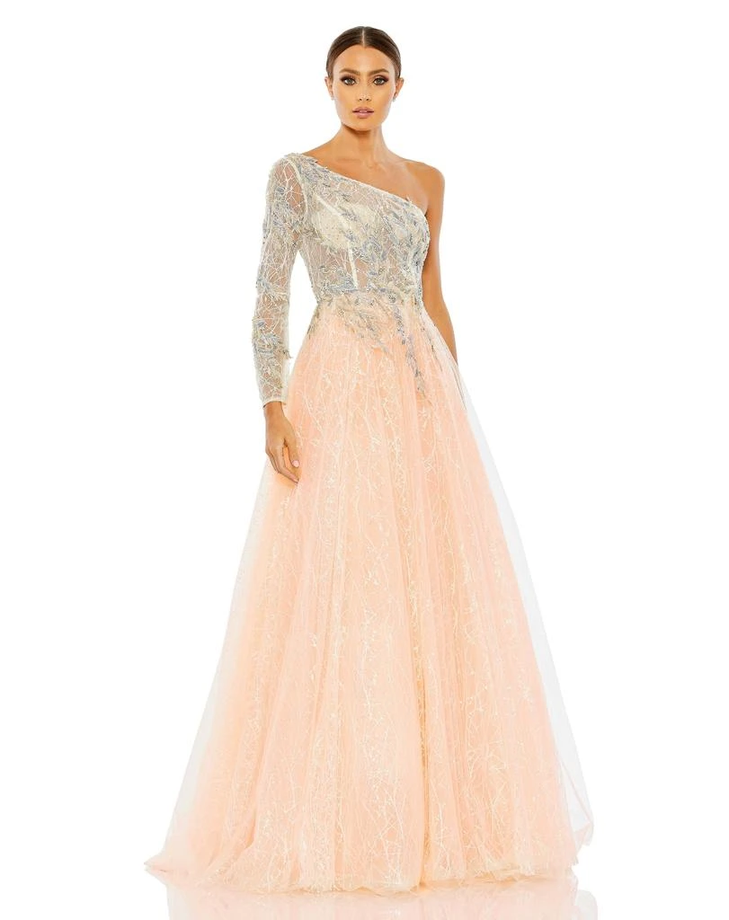 Mac Duggal Embroidered One Shoulder Bodice Ballgown 1