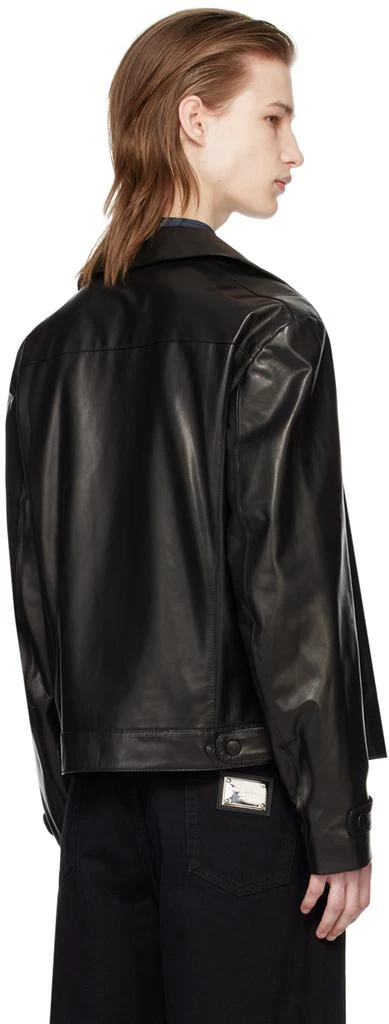 Emporio Armani Black Plongé Leather Jacket 3