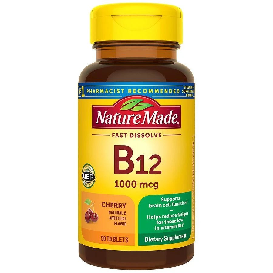 Nature Made Vitamin B12 Sublingual 1000 mcg Sugar Free Fast Dissolve Tablets 1