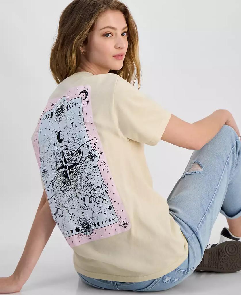 Rebellious One Juniors' Celestial Graphic Cotton Boyfriend T-Shirt