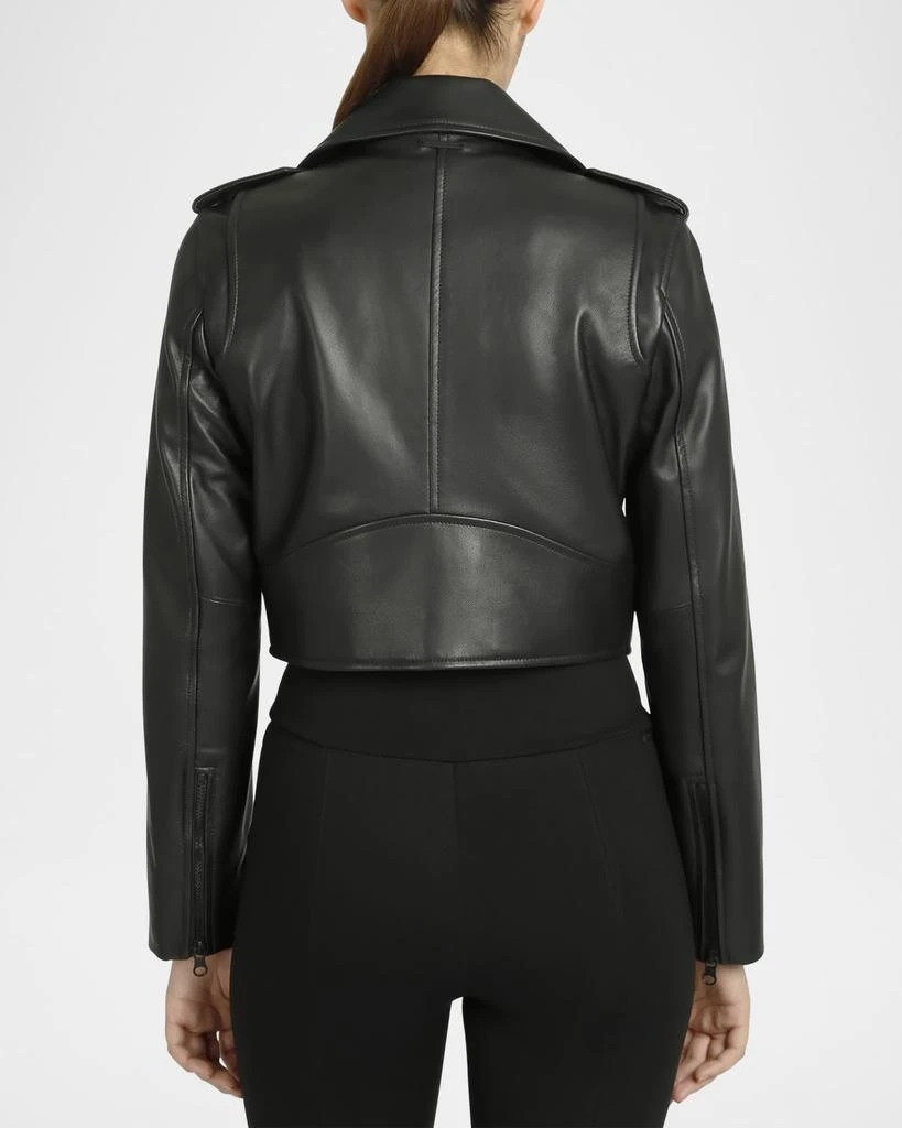 Blanc Noir Cleo Cropped Leather Moto Jacket 3