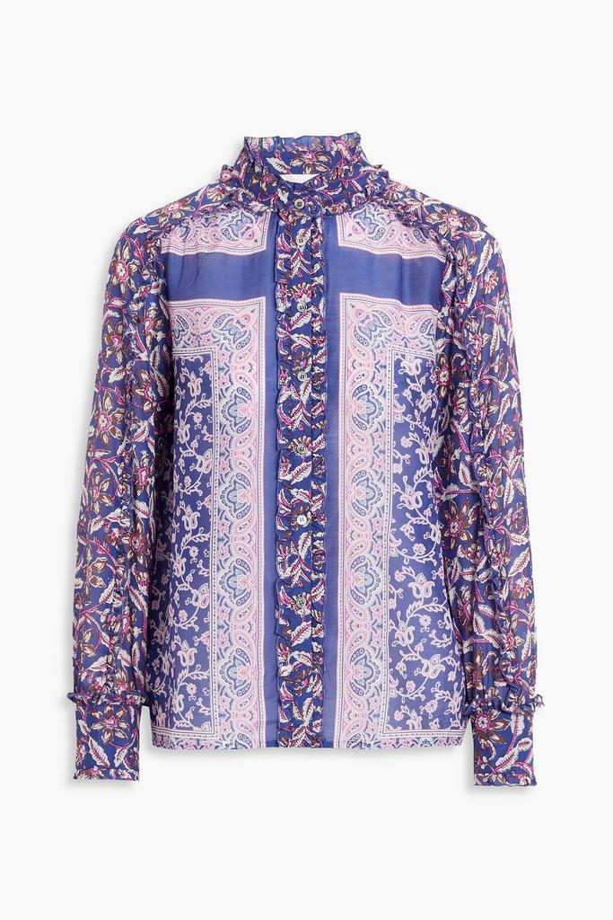 ANTIK BATIK Ilona printed cotton and silk-blend voile shirt