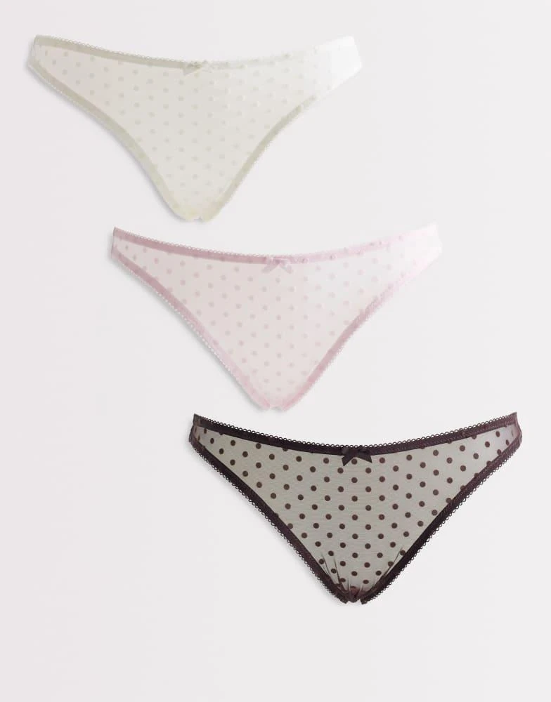 Cotton On Cotton On olivia mesh 3 pack in pink white and berry