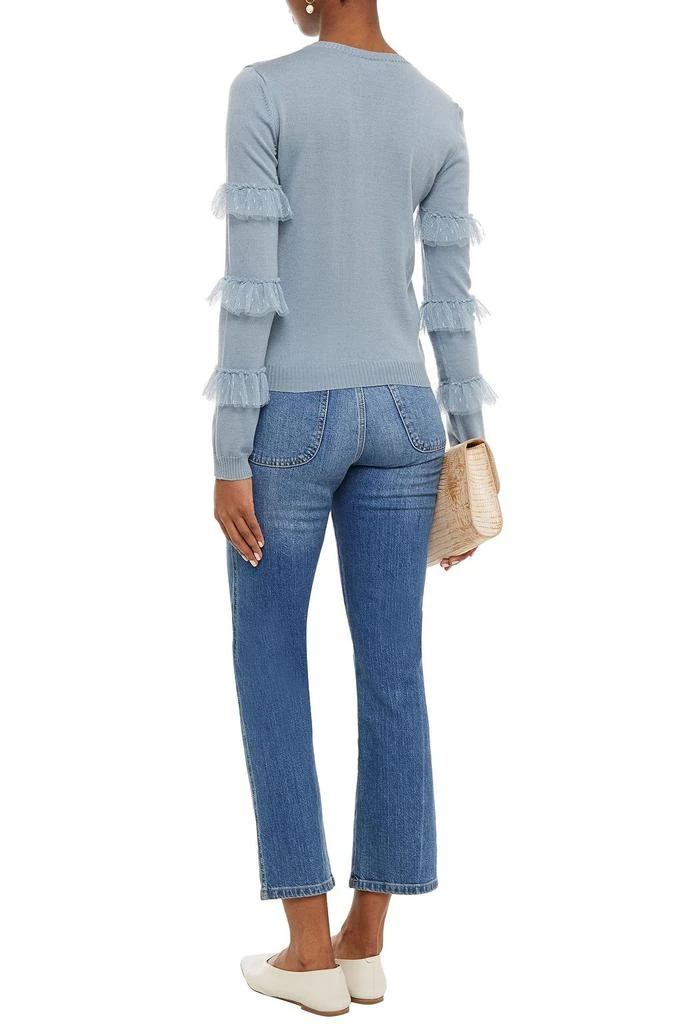 REDVALENTINO Point d'esprit-trimmed wool sweater 3