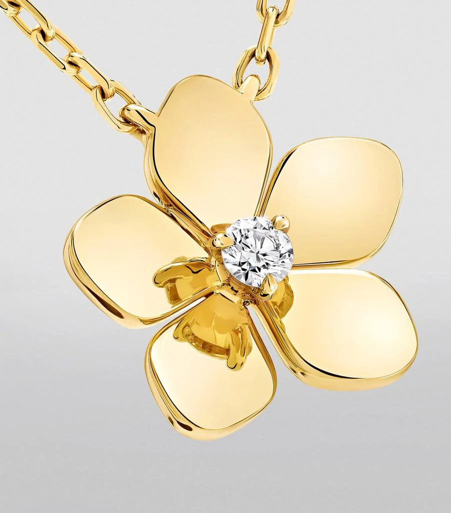 Graff Yellow Gold and Diamond Mini Wild Flower Pendant Necklace 3