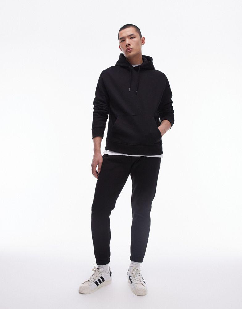 Topman Topman slim fit hoodie in black