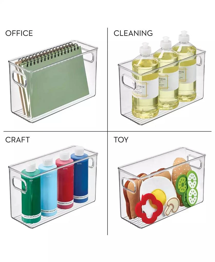 iDesign Set of 4 Pantry Storage Bins with Handles - Clear 5