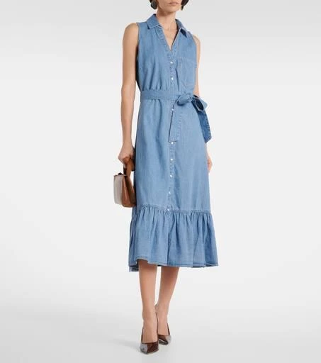VERONICA BEARD Edwina belted denim midi dress 2