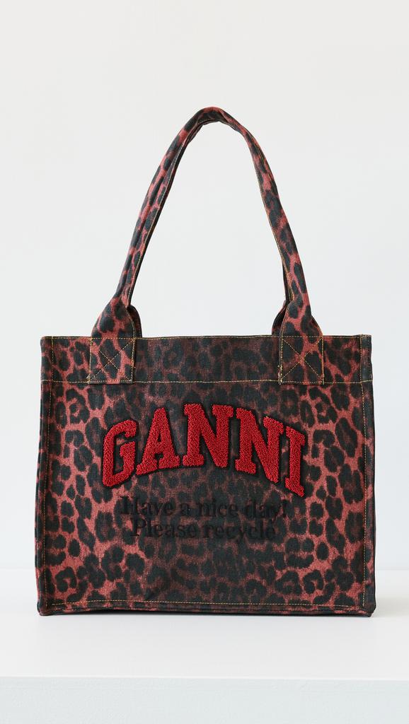 Ganni Ganni Bou Logo-Embossed Mini Top Handle Bag - Tote