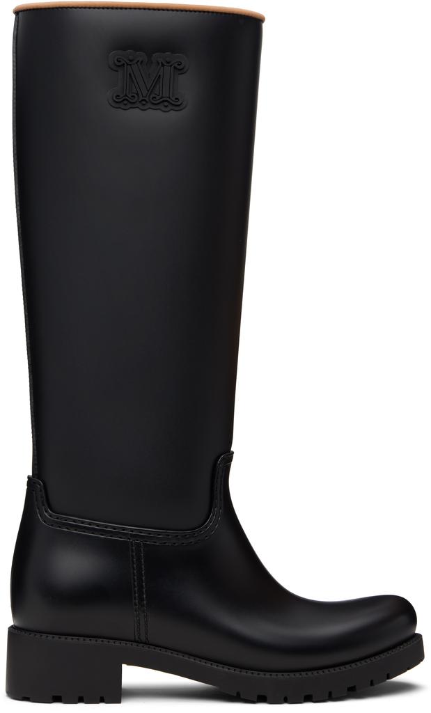 Max Mara Black Rain Tall Boots
