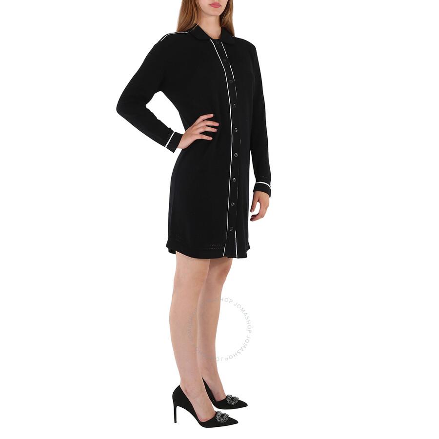 Barrie Ladies Contrast-trimmed Cashmere and Cotton Shirt Dress