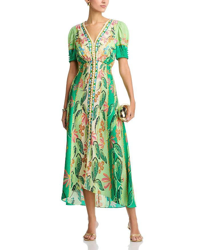 Saloni Women's Lea Silk Dress - Blue - Size 8 - Pelta Poka Saloni Women's Lea Silk Dress - Blue - Size 8 - Pelta Poka