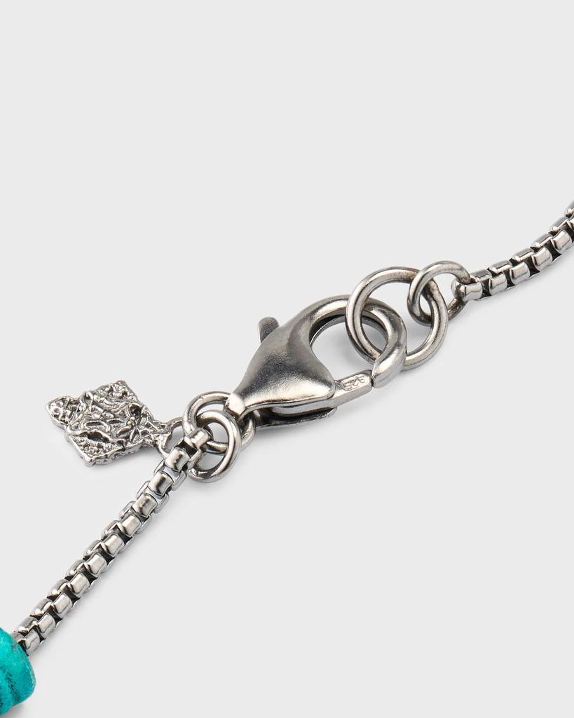 Armenta Men's Artifact Teal Patina Cylinder Beaded Necklace with Diamonds 4