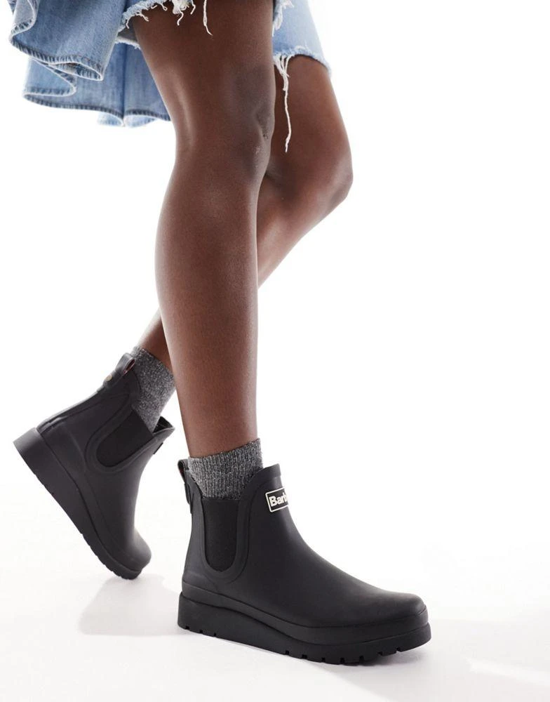 Barbour Barbour Clifton wedge chelsea wellington boots in black exclusive to asos 1
