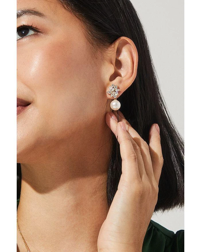 Nadri Chiara Stone Cluster 
Imitation Pearl Drop Earrings 2