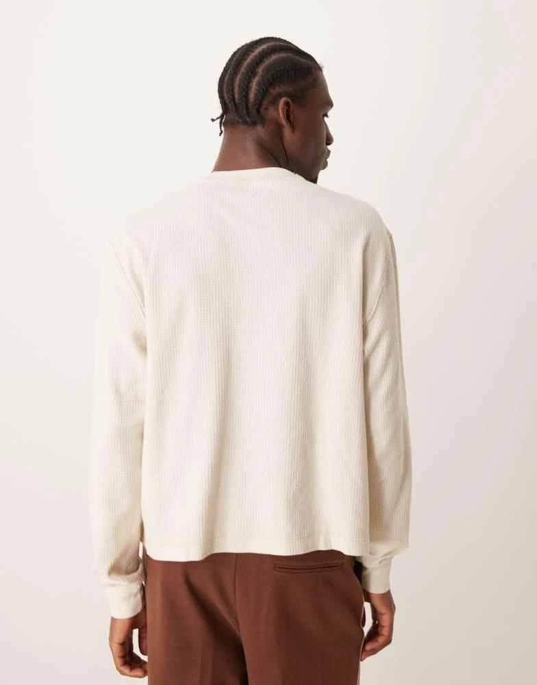 Abercrombie & Fitch Abercrombie & Fitch waffle crop long sleeve t-shirt in beige 3
