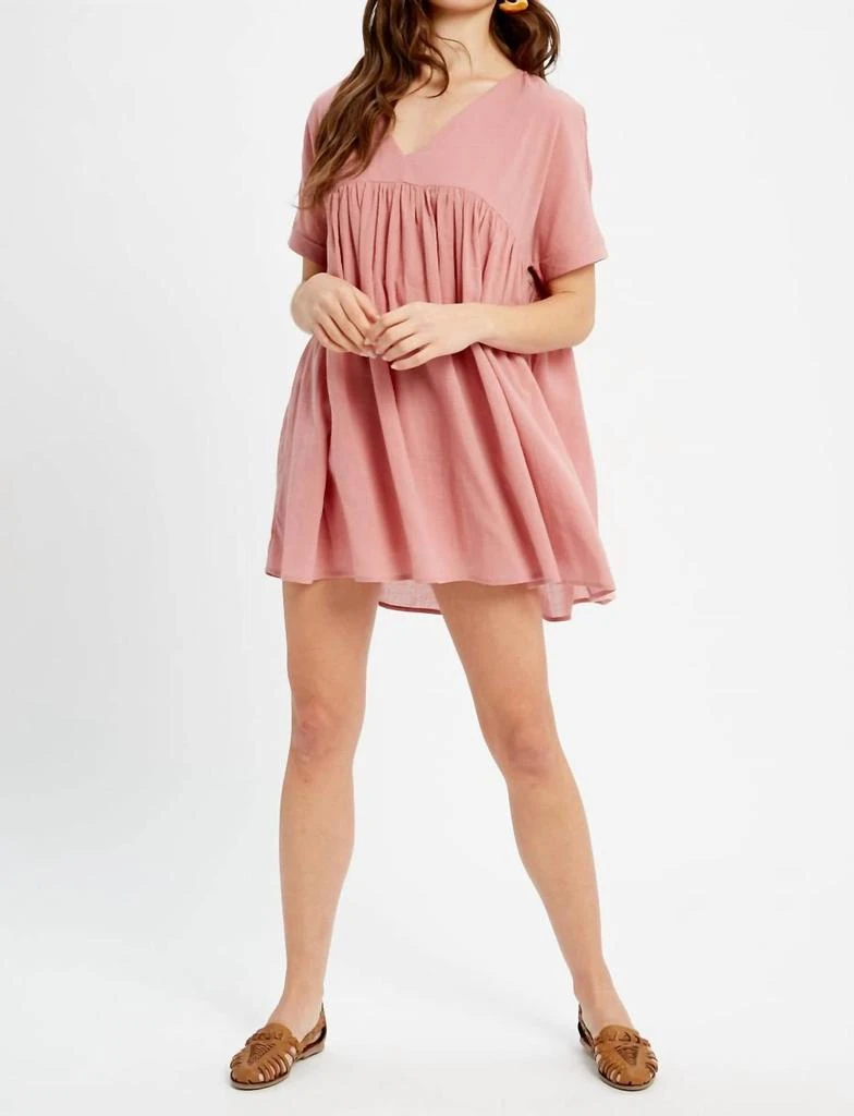 Listicle So Sweet Babydoll Dress In Rose Dust 1