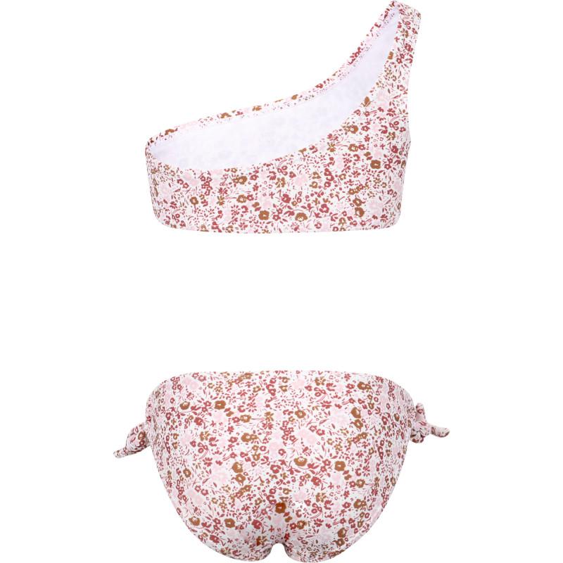 NAME IT® Asymmetrical floral bikini in white and pink