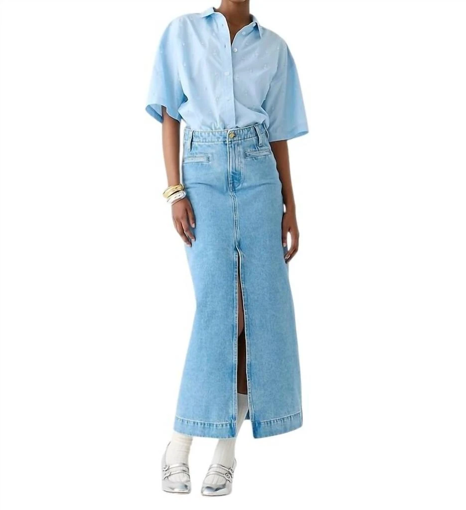 J. Crew Denim Maxi Skirt In Medium Indigo Wash 1