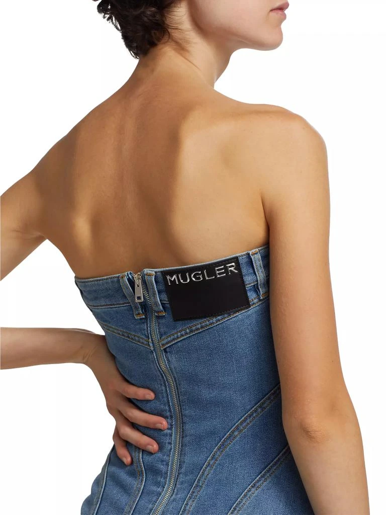 Mugler Denim Strapless Minidress 6