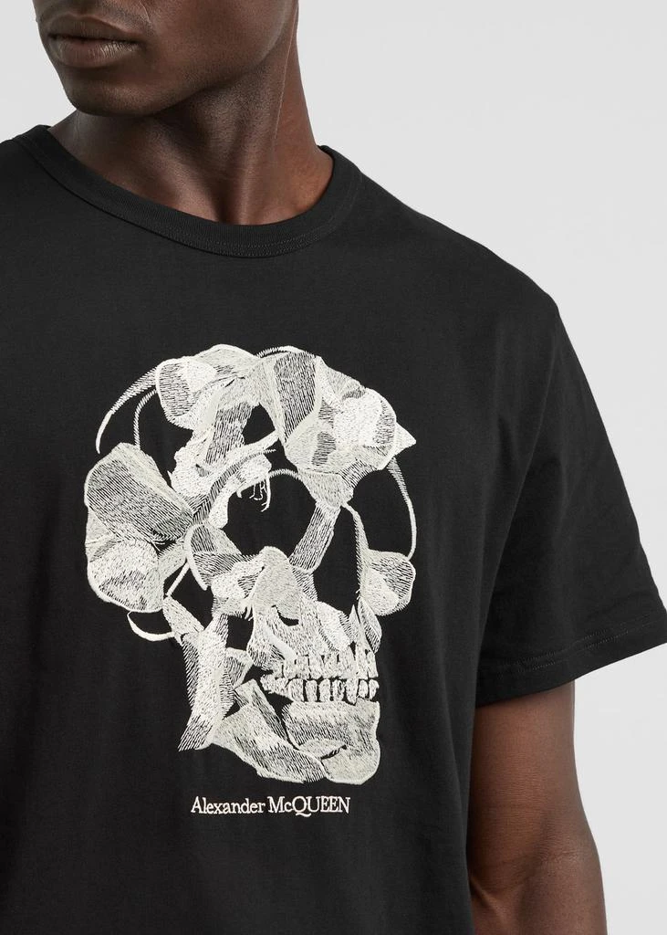 Alexander McQueen Skull-embroidered cotton T-shirt 5
