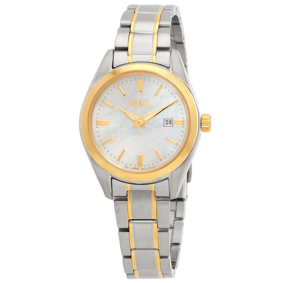 Seiko Dress Quartz Diamond White Dial Ladies Watch SRZ545