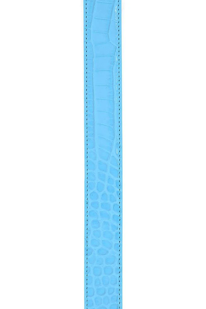 Alexander McQueen Light-blue leather Skull belt 2