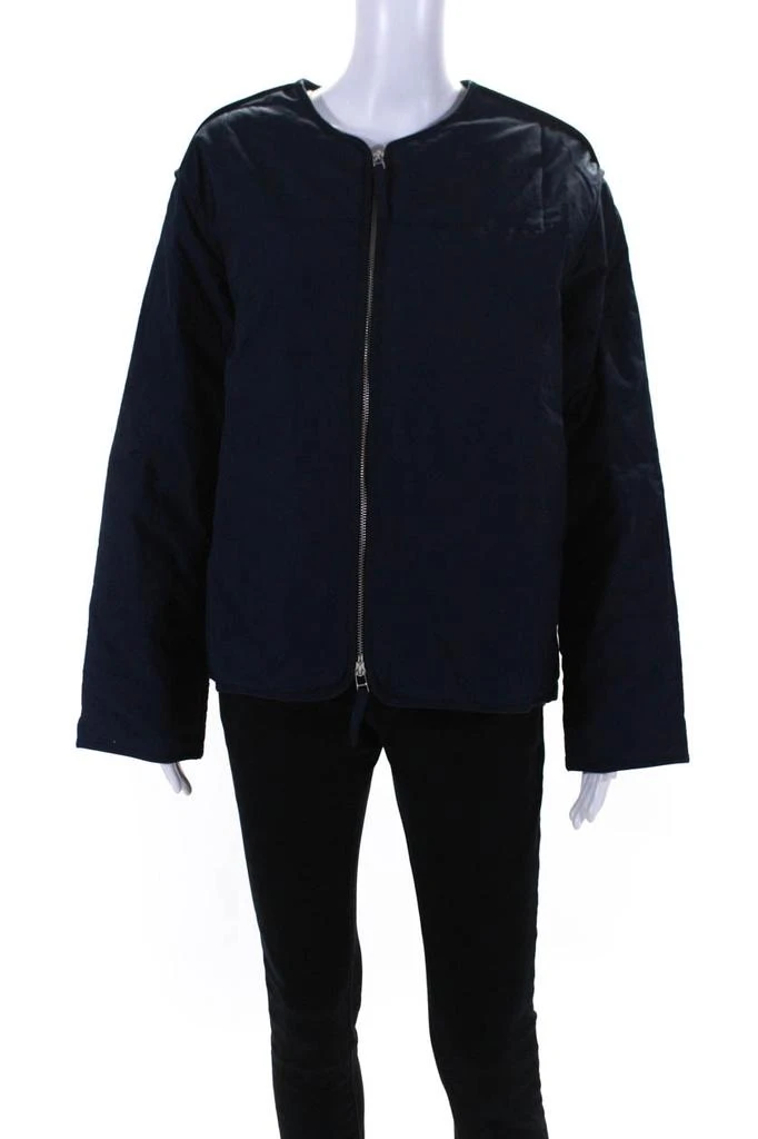 Everlane Womens The Quilted Cotton Liner  Navy 1