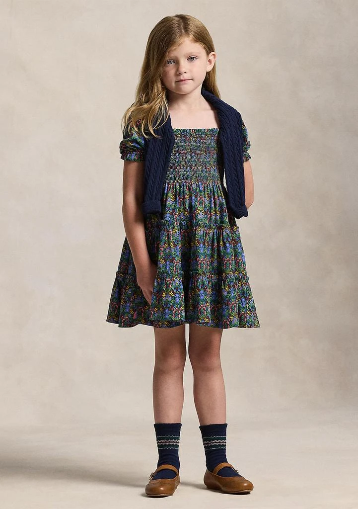 Ralph Lauren Girls 2-6x Floral Smocked Cotton Jersey Dress