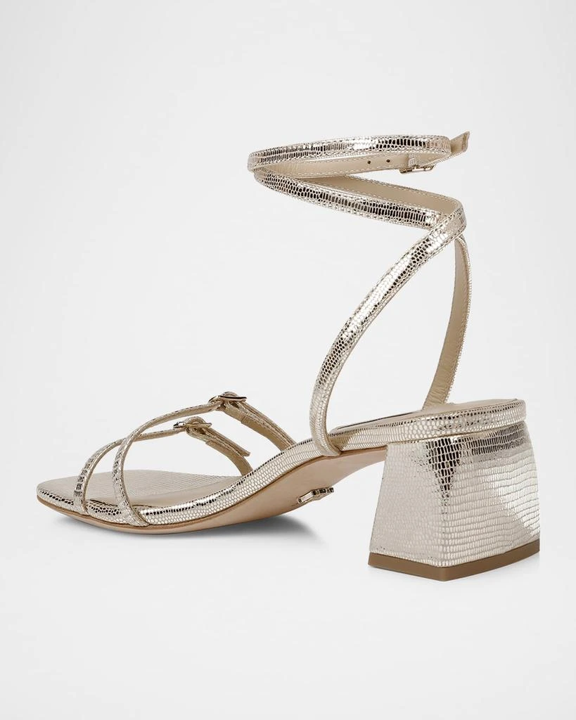 Badgley Mischka Dania Ankle-Strap Buckle Leather Sandals 3