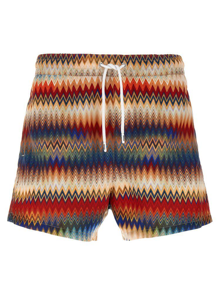 Missoni Missoni Zig-Zag Printed Drawstring Swim Shorts