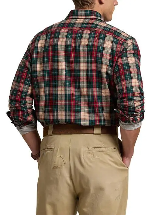 Ralph Lauren Classic Fit Plaid Brushed Oxford Shirt 2
