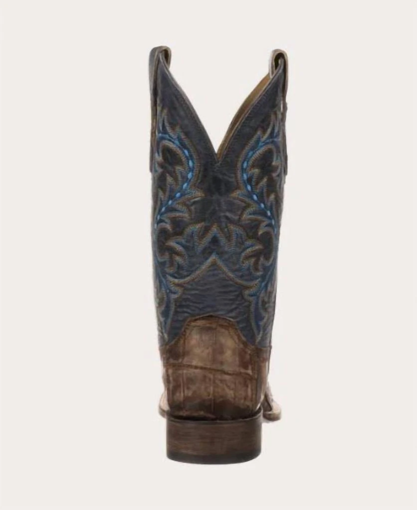 Lucchese Men's Giant Alligator Malcolm Exotic Boots In Brandy/navy 2