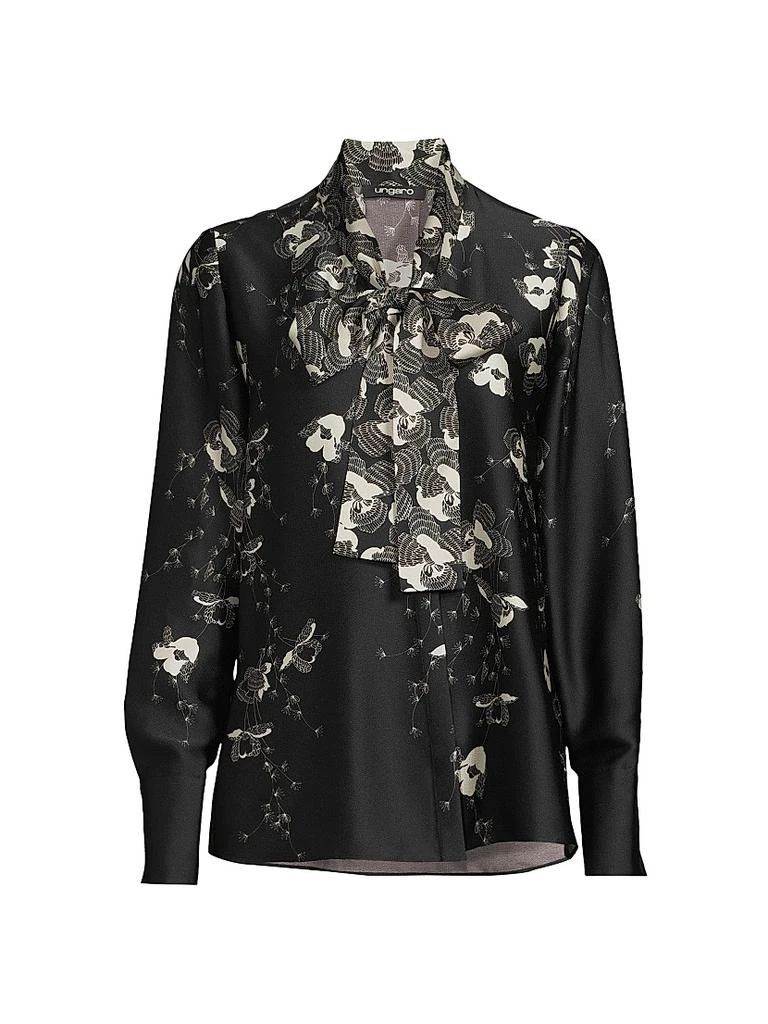 UNGARO Knoxie Floral Tieneck Blouse 1