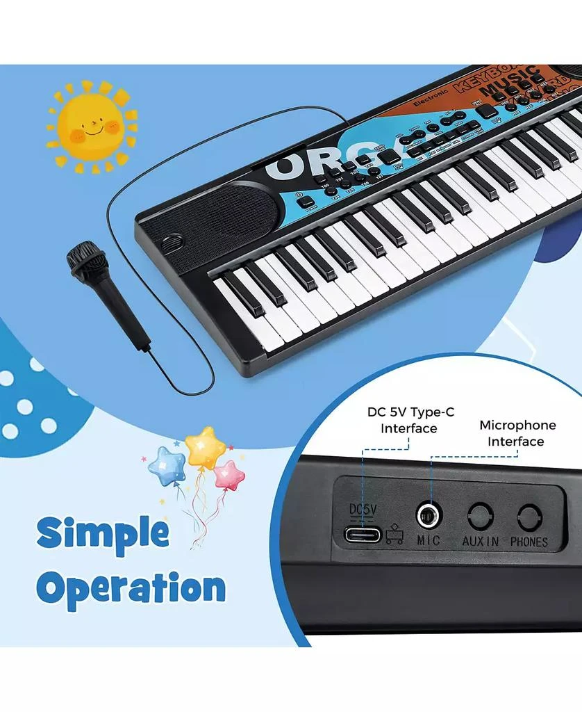 Mecale 49-Key Portable Kids Electric Piano Keyboard with 8 Rhythms 
8 Tones for Fun Learning 3