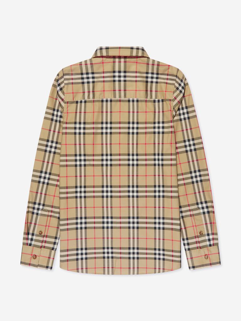 Burberry Burberry Boys Owen Long Sleeve Check Shirt in Beige