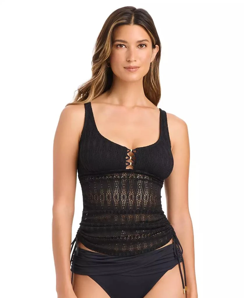 Bleu Rod Beattie Women's Sunkissed Crochet Over-The-Shoulder Tankini 1