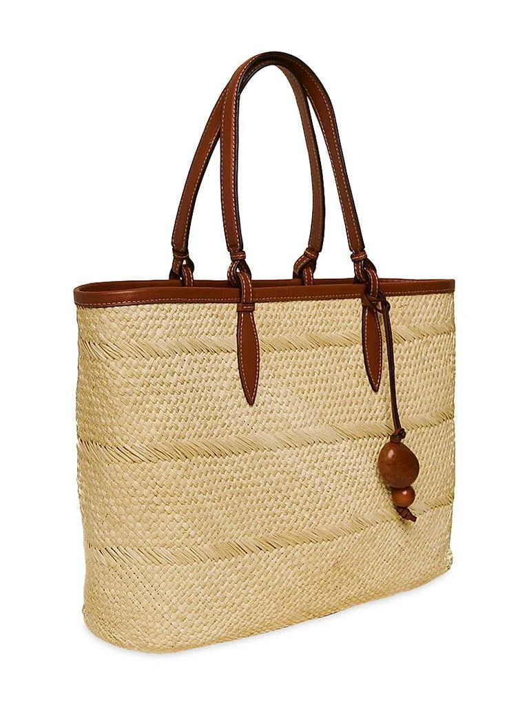 Hunting Season Leather-Trimmed Woven Tote Bag 2