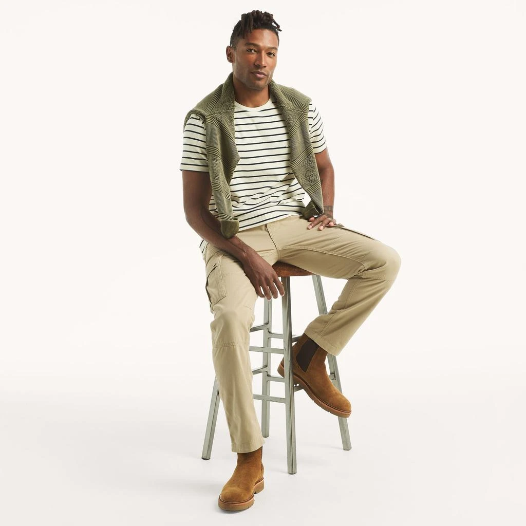 Nautica Mens Waffle Knit Striped Crewneck T-Shirt 3